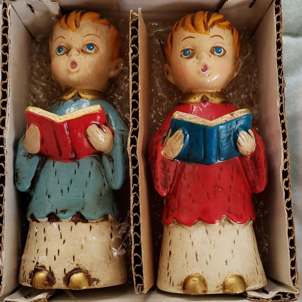 Vintage Choir Boys Christmas Holiday Decorations with Original Box - Picture 3 of 12